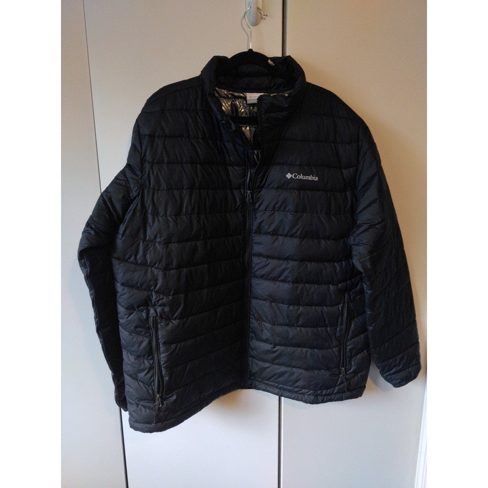 Columbia Omni-Heat Mens Puffer Jacket Size XXL Full Zip Stand-Up Collar Pockets